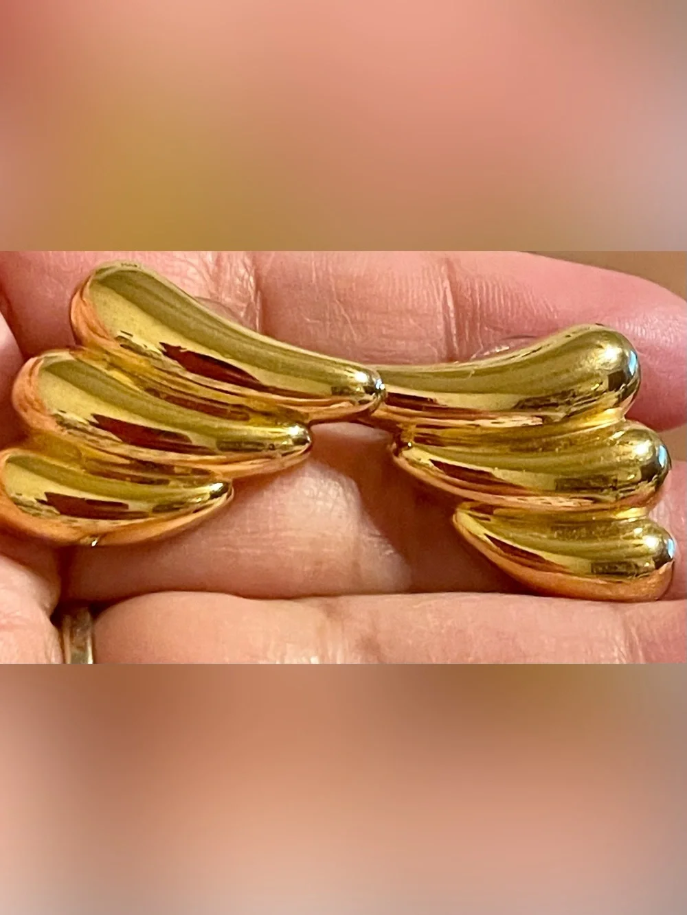 Monet Gold-Tone Sculpted Wing Earrings